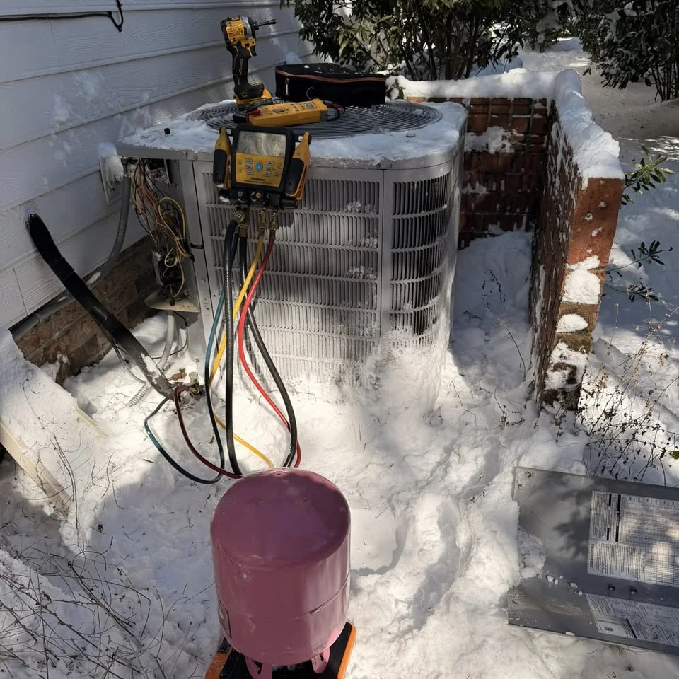 Ductwork and equipment in an attic install